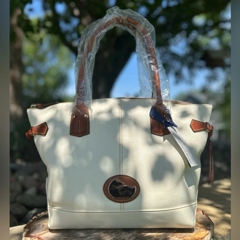 Vintage Dooney & Bourke Fairfield White Camposa Domed Tortoiseshell Satchel NWT - Picture 3 of 16
